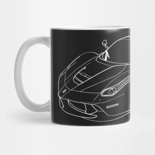 La Ferrari Wireframe White Drawing Mug